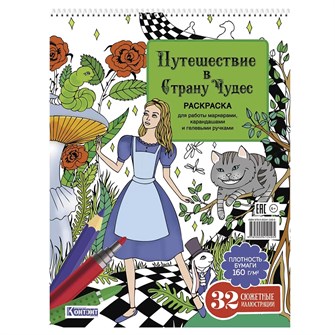 Раскраска Путешествие в Страну Чудес (Алиса и кот) 978-5-00241-249-5 601-337