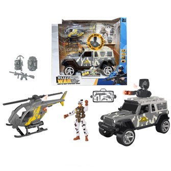 Набор Военный 6669A вертолет, машина, солдат, аксесс в кор. 116-506