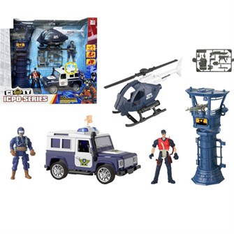 Набор Полицейского 8845 вертолет, машина, солдаты, вышка в кор. 116-502