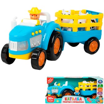 {{photo.Alt || photo.Description || 'Каталка ТРАКТОР С ПРИЦЕПОМ 30+ песен, стихов и звуков Умка B2329541-R1'}}