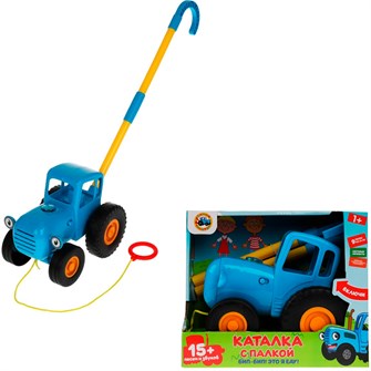 {{photo.Alt || photo.Description || 'Каталка Синий Трактор с палкой,9 песен,свет,палка и веревка для катания HT826-R'}}