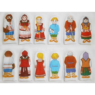 Кукольный театр Пальчиковый Набор кукол Семья Русская 023.12 319-281