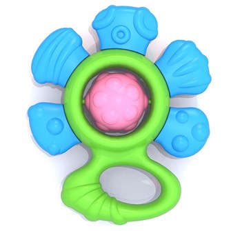 Погремушка Цветочек сине-зеленый в пак.с хэдером 577/1 /20/ 417-058