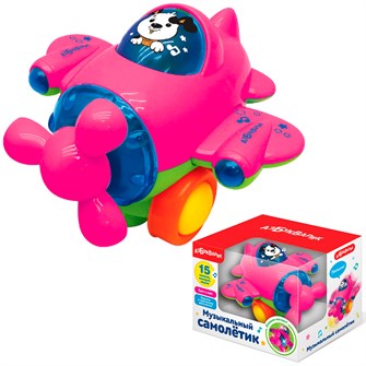 Музыкальный самолетик Розовый 4680019287140 320-584