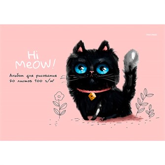 Альбом для рисования 20 л. А4 ЧЁРНАЯ КОШЕЧКА-1 20-3945 191-992