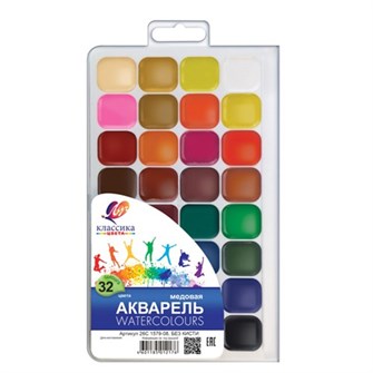 Акварель 32 цв. Классика медовые б/к 26С 1579-08 /ЛУЧ/ 790-045