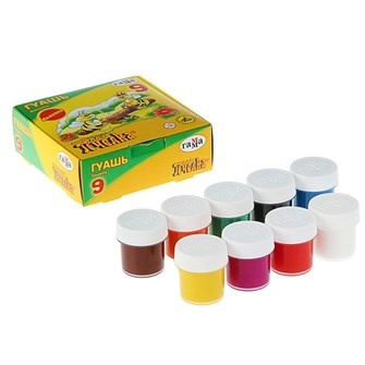 Гуашь 9 цв. Пчелка 20 мл. 221014_9 /ГАММА/ 592-395