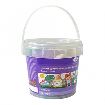 Мел цвет. 12 шт Фигурный. Малыш ведро ГАММА 150220218 991-640