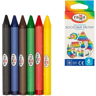 Мелки восковые 6 цв. Классические треугольные ГАММА  2131018_01_32 910-042