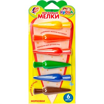 {{photo.Alt || photo.Description || 'Мелки восковые 6 цв. Кроха фигурные "Морковки" 34С 2255-08 /ЛУЧ/'}}