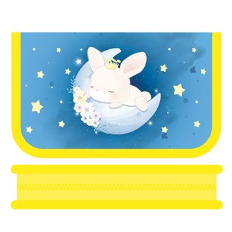 Пенал 1-сек с откидной планкой 190х115мм Зайка на луне ПО-04 895-282