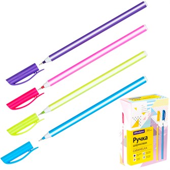 Ручка шариковая синяя на масляной основе OfficeSpace Caramelka 0,6мм  312036 910-070