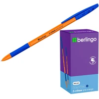 Ручка шариковая синяя 0,7мм Berlingo "Tribase grip orange" 355442 894-020