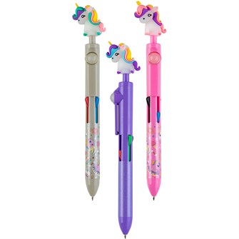 Ручка шариковая автомат синяя Unicorn 4-х цветная 89983 898-450