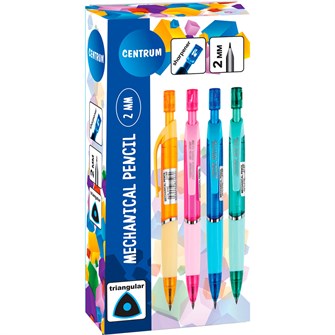 Карандаш механический 2 мм с точилкой встроенной в наконечник ассорти 87507 894-691