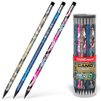 Карандаш ч/гр Camo с ластиком, HB 55278 /Erich Krause/ 889-884