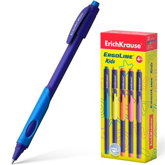 Ручка шариковая синяя ErgoLine® Kids Stick&Grip Neon 0.7, Super Glide Technology 41539 /Erich Krause/ 889-853