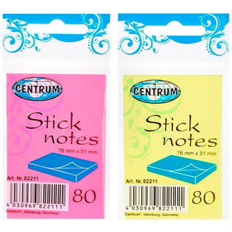 Блок для записи 76х51мм, 80 листов, 4 неоновых цвета 82211 894-795