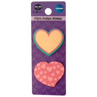 Клейкие листки-индексы пластиковые HEART 45x40 мм 20 лист. 2 шт. в упаковке 89817 887-979