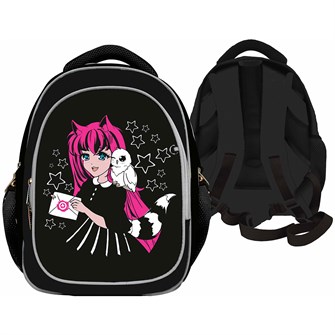 Рюкзак школьный облег. Кицуне 2 отд. на молнии светоотражатели,с анатомической спинкой 71149 888-048