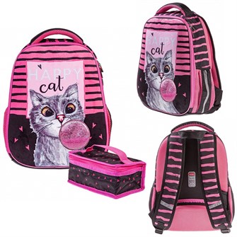 Рюкзак капсула ERGONOMIC Light-Bubble-cat 38х29х12,5см с термосумкой  60045 Hatber СТОК 792-702