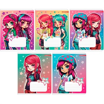 Тетрадь 18 л. клетка Подружки 14335/5 898-873