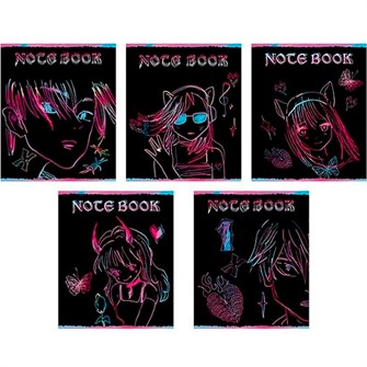 Тетрадь 48 л. клетка Скрепка S Аниме сияние 023782. 894-220