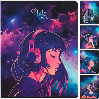 Тетрадь 48 л. клетка Скрепка S Слушаю космос 024116 894-234