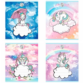 Тетрадь 12 л. линия Скрепка S Единорожки 019401 887-207