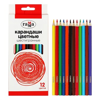 Карандаши цвет. 12 цв. шестигранные 371198 ГАММА 894-413