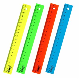 Линейка 20 см пластик Пифагор неоновая, ассорти, 210830 909-291