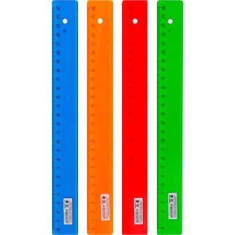 Линейка 25 см. ПРОЗРАЧНОЕ, ЦВЕТНОЕ АССОРТИ Л-9297 998-308