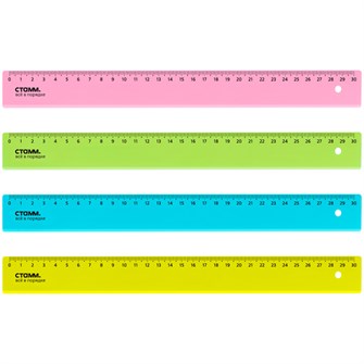 {{photo.Alt || photo.Description || 'Линейка 30см СТАММ Neon Crystal пластиковая 010246'}}