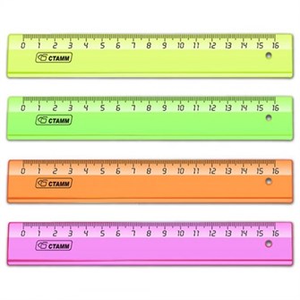 Линейка пластик 16см NEON СТАММ ЛН01 591-141