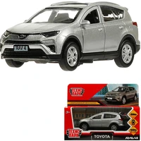 Модель RAV4-12-SR TOYOTA RAV4 12 см, двери, багажн, инерц. серебристый Технопарк в кор. 439-758
