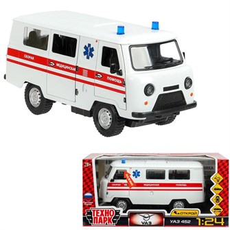 {{photo.Alt || photo.Description || 'Модель FY2418P-1 UAZ УАЗ 452 СКОРАЯ, 18,5 см, св-зв,дв,люк,баг,ин,бел Технопарк'}}