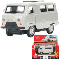 Модель UAZ452-11-SR Уаз-452 "буханка" 10,5 см, дв, инерц, серебристый Технопарк  в кор. 439-611
