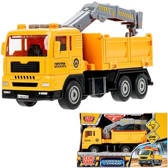 {{photo.Alt || photo.Description || 'Модель 1995464-R свет-звук самосвал кран, 15,5 см, баг.,подв. дет., инер. Технопарк в кор.'}}