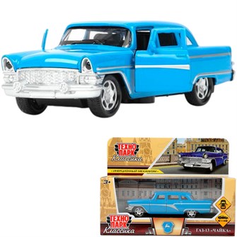 {{photo.Alt || photo.Description || 'Модель GAZ13-12-BU газ-13 "чайка" 12 см, двери, инерц, синий Технопарк  в кор.'}}