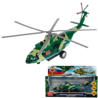 Модель COPTER-20MIL-GN ВЕРТОЛЕТ ВОЕННО-ТРАНСПОРТНЫЙ 20 см,люк,Технопарк 438-315