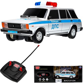 {{photo.Alt || photo.Description || 'Машина на радиоуправлении 2104-18L-POL-GY LADA ваз-2104 свет, 18 см, ДПС, серебряный Технопарк'}}