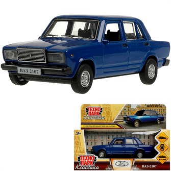 {{photo.Alt || photo.Description || 'Модель 2107-12-BU ВАЗ-2107 длина 12 см, двери, багаж, инерц,синий Технопарк  в кор.'}}