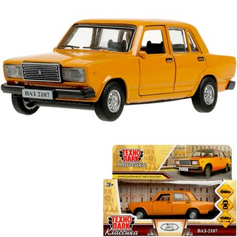 {{photo.Alt || photo.Description || 'Модель 2107-12-YE ВАЗ-2107 длина 12 см, двери, багаж, инерц, желтый Технопарк  в кор.'}}