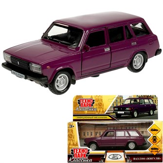 {{photo.Alt || photo.Description || 'Модель 2104-12-PRP ВАЗ-2104 ЖИГУЛИ 12 см, двери, багаж, инерц, баклажан Технопарк  в коробке'}}