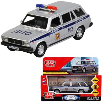 {{photo.Alt || photo.Description || 'Модель 2104-12POL-SR ВАЗ-2104 Жигули Полиция серебристый Технопарк в коробке'}}