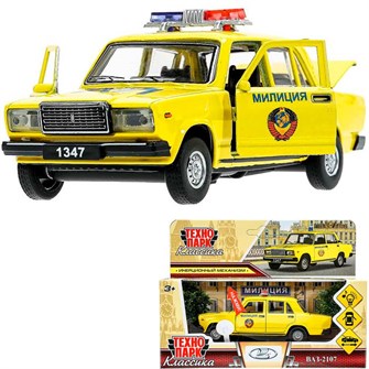 {{photo.Alt || photo.Description || 'Модель 2107-12SLPOL-YE ВАЗ-2107 ПОЛИЦИЯ длина 12 см желтый Технопарк'}}