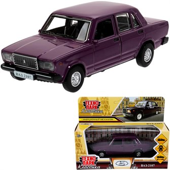 {{photo.Alt || photo.Description || 'Модель 2107-12-PRP ВАЗ-2107 длина 12 см, двери, багаж, инерц, баклажан Технопарк  в кор.'}}