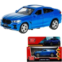 Модель X6-12-BU BMW X6 длина 12 см, двери, багаж, инер, синий Технопарк в коробке 438-674