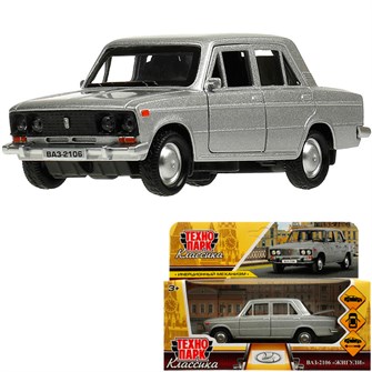 {{photo.Alt || photo.Description || 'Модель 2106-12-SR ВАЗ-2106 жигули 12 см, двери, багаж, инерц, серебристый Технопарк в кор.'}}