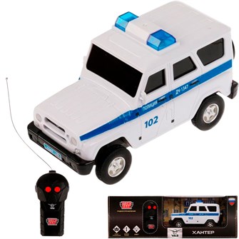 {{photo.Alt || photo.Description || 'Машина на радиоуправлении HUNTER-15RCPOL-WH УАЗ ХАНТЕР ПОЛИЦИЯ 15 см, свет, белый Технопарк в кор /36/'}}